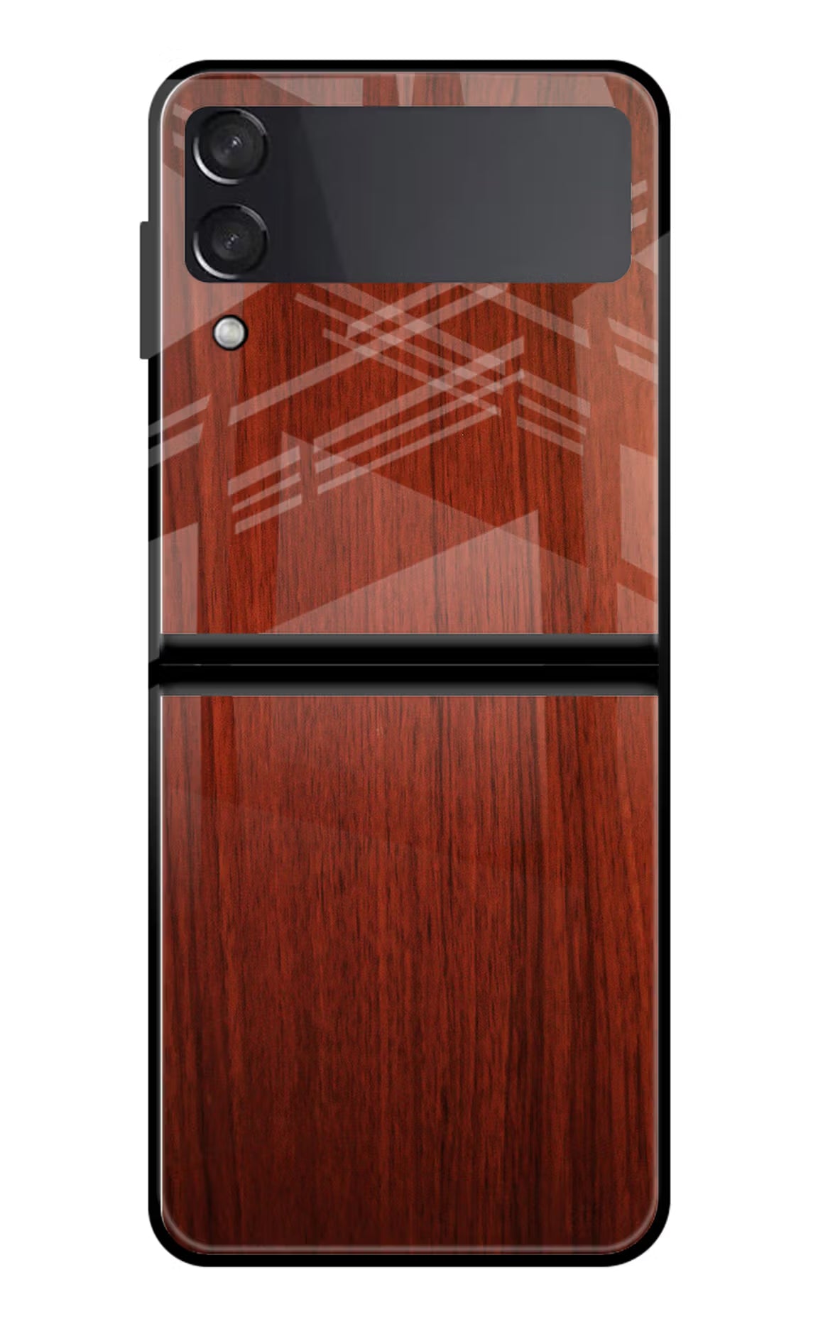 Wooden Plain Pattern Samsung Galaxy Z Flip3 Glass Case Back Cover by Casekaro