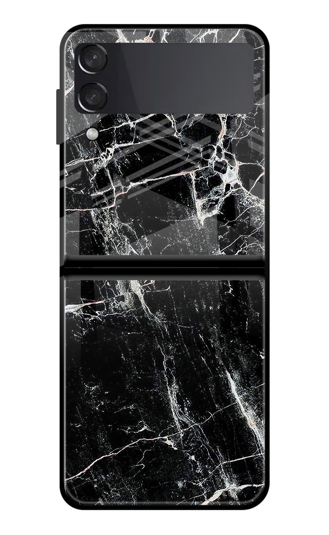 Black Marble Texture Samsung Galaxy Z Flip3 Back Cover