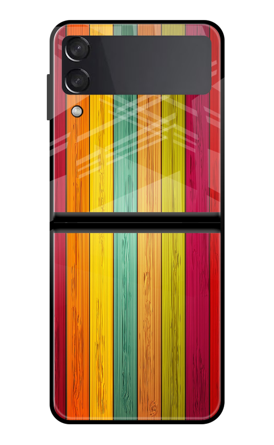 Multicolor Wooden Samsung Galaxy Z Flip3 Back Cover