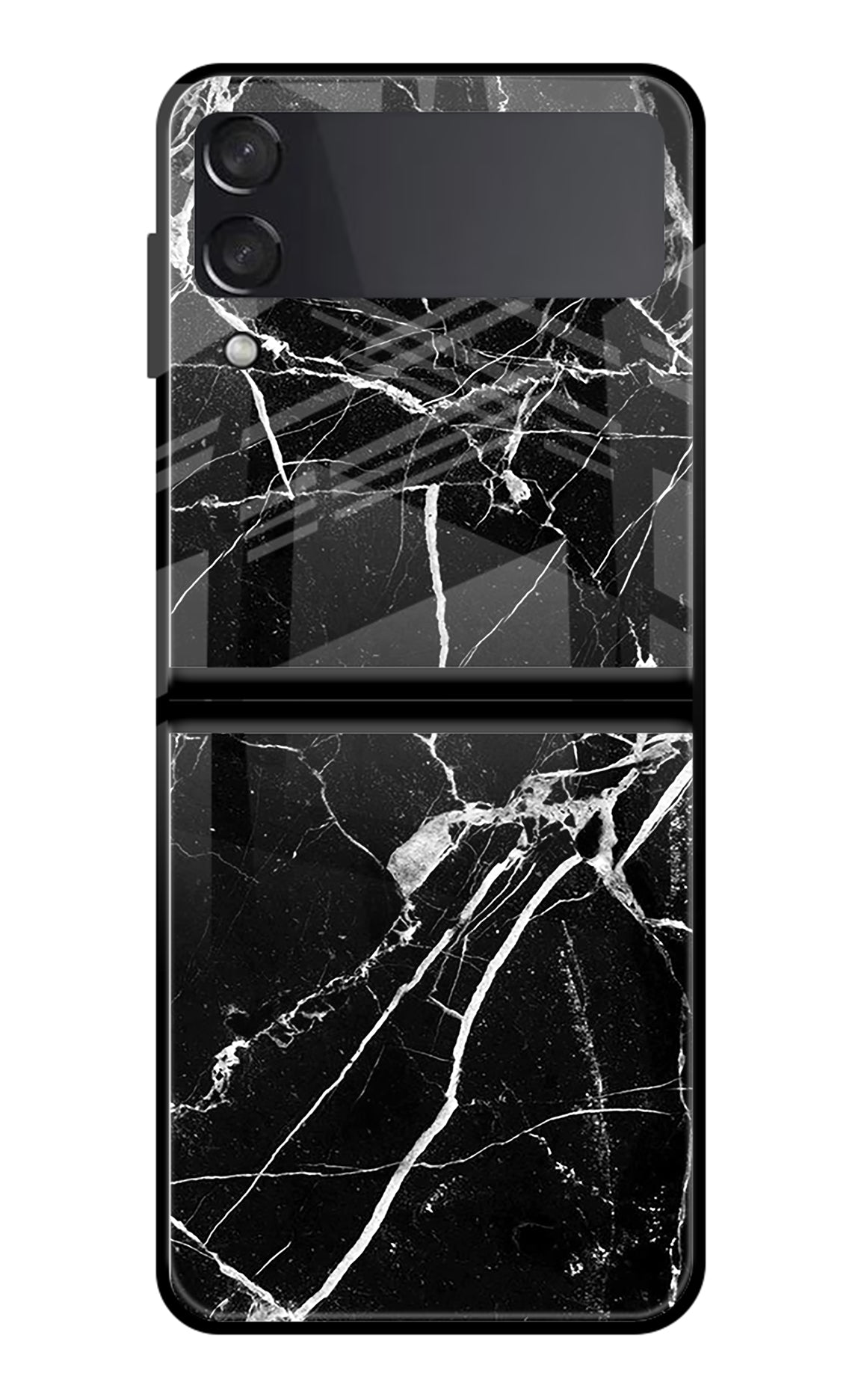 Black Marble Pattern Samsung Galaxy Z Flip3 Back Cover