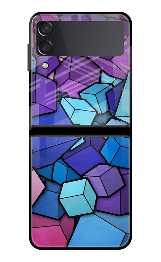 Cubic Abstract Samsung Galaxy Z Flip3 Glass Case