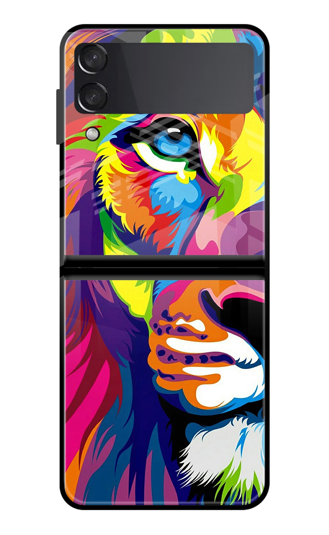 Lion Half Face Samsung Galaxy Z Flip3 Back Cover