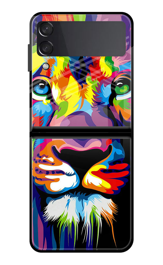 Lion Samsung Galaxy Z Flip3 Glass Case