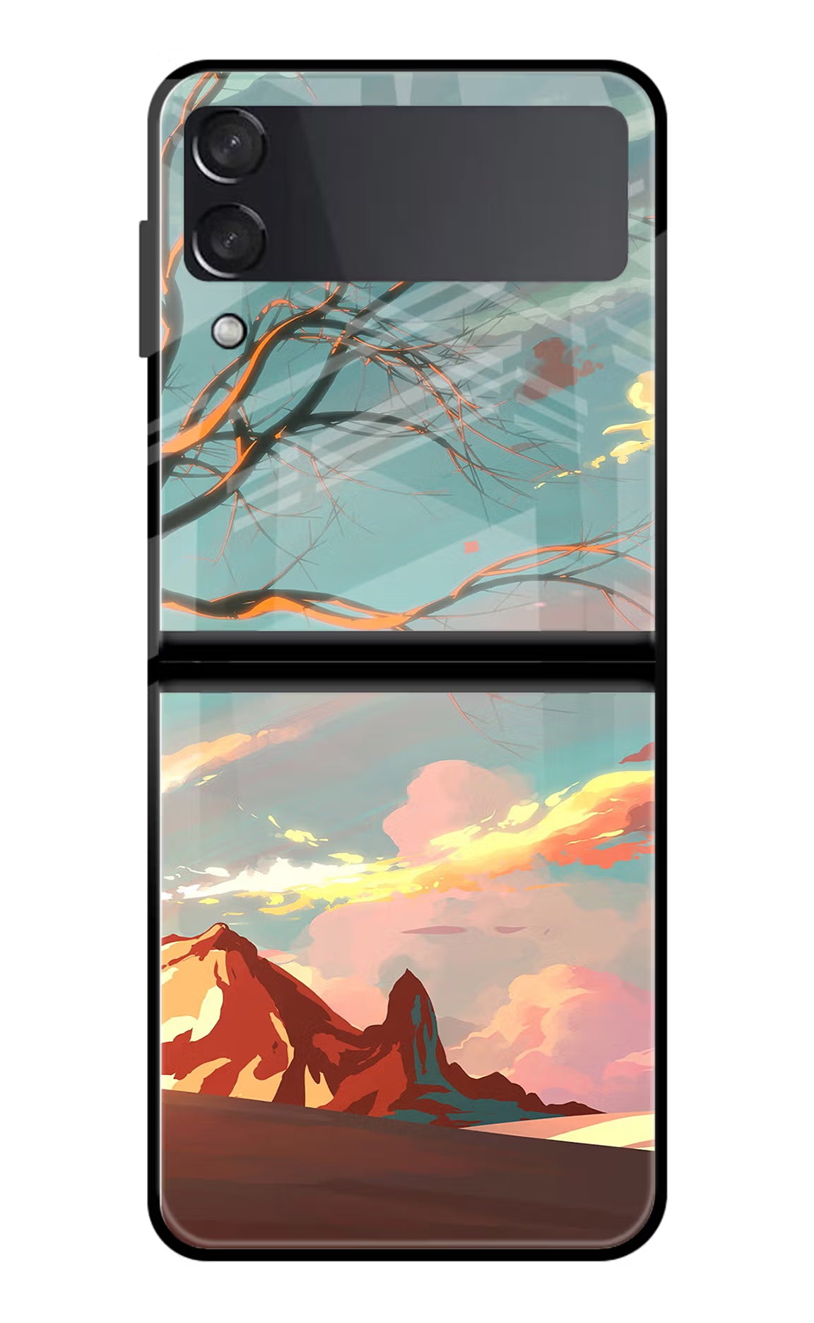 Scenery Samsung Galaxy Z Flip3 Glass Case Back Cover by Casekaro