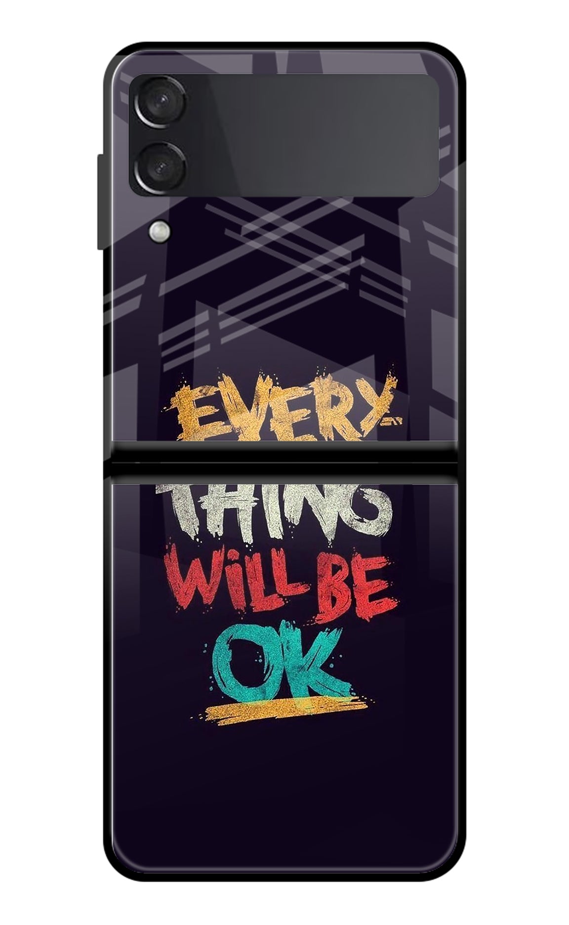 Everything Will Be Ok Samsung Galaxy Z Flip3 Glass Case