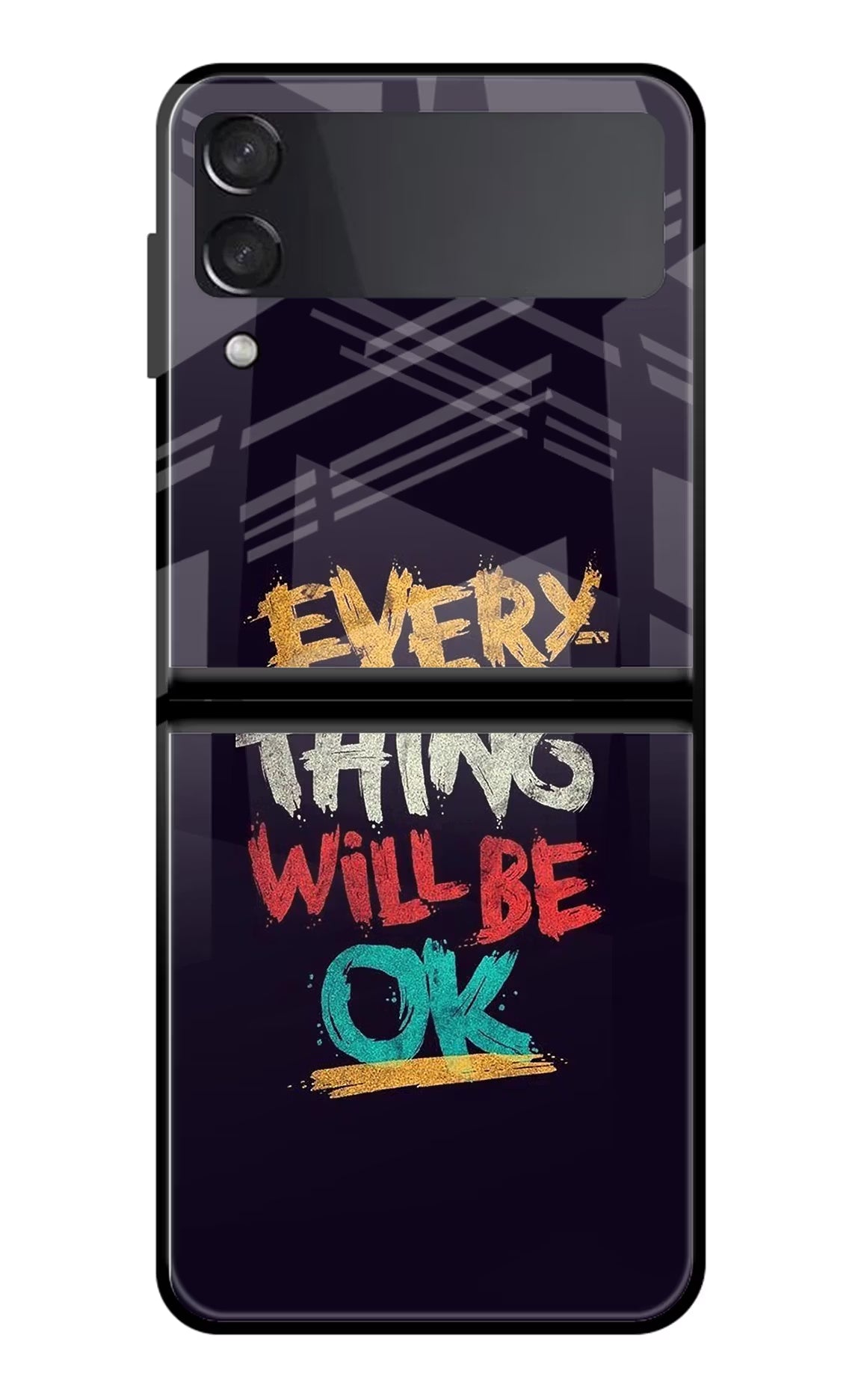 Everything Will Be Ok Samsung Galaxy Z Flip3 Glass Case Back Cover by Casekaro