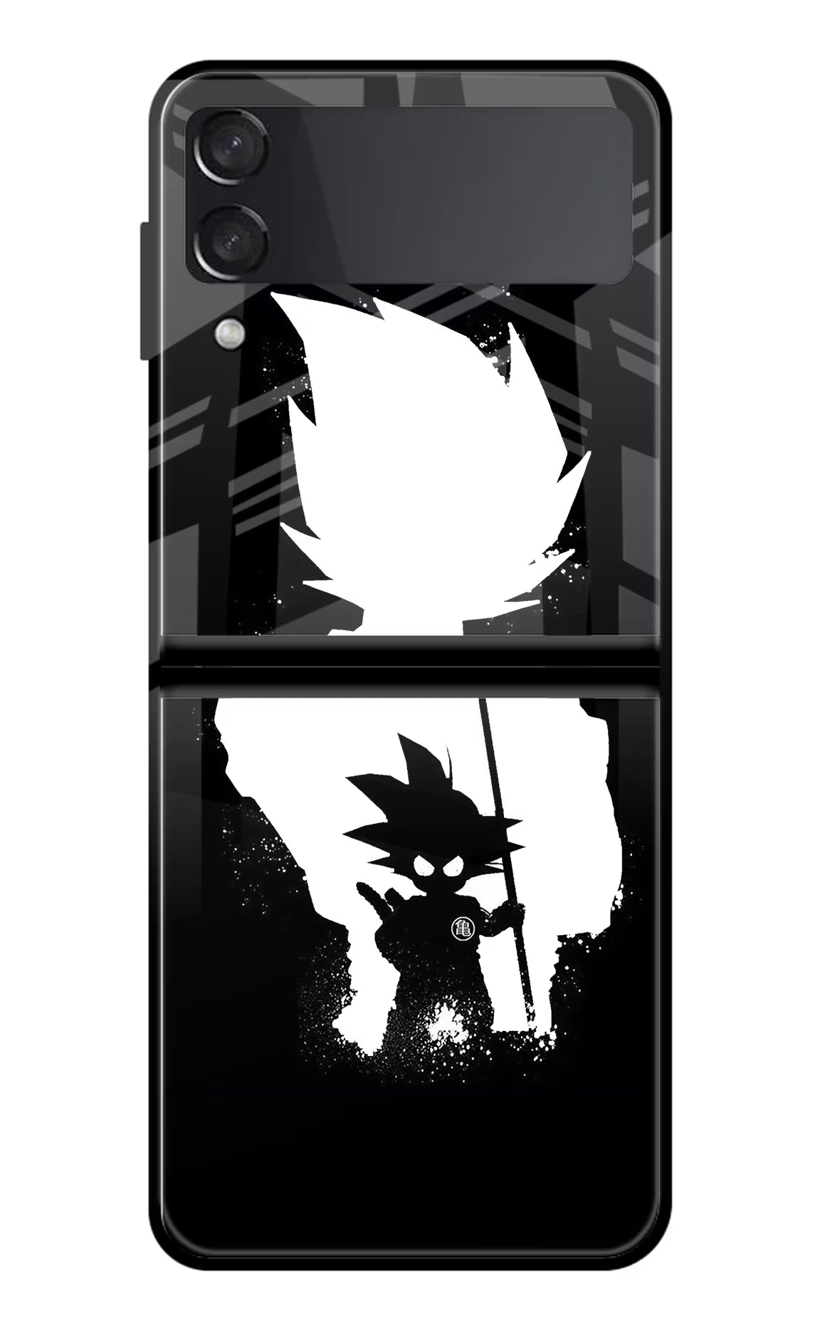 Goku Shadow Samsung Galaxy Z Flip3 Glass Case Back Cover by Casekaro