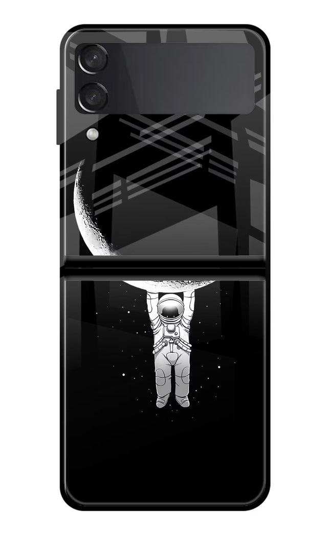 Moon Space Samsung Galaxy Z Flip3 Glass Case Back Cover by Casekaro