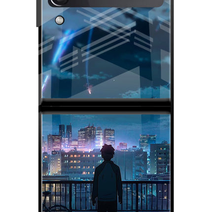 Anime Samsung Galaxy Z Flip3 Glass Case Back Cover by Casekaro