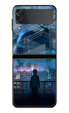 Anime Samsung Galaxy Z Flip3 Glass Case Back Cover by Casekaro