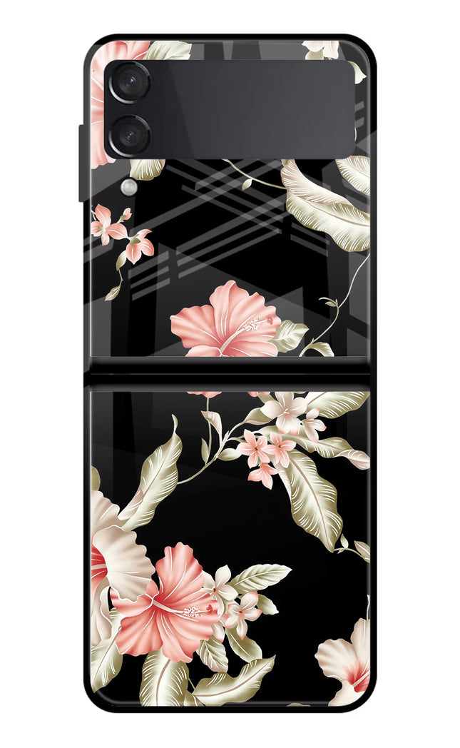 Flowers Samsung Galaxy Z Flip3 Glass Case Back Cover by Casekaro