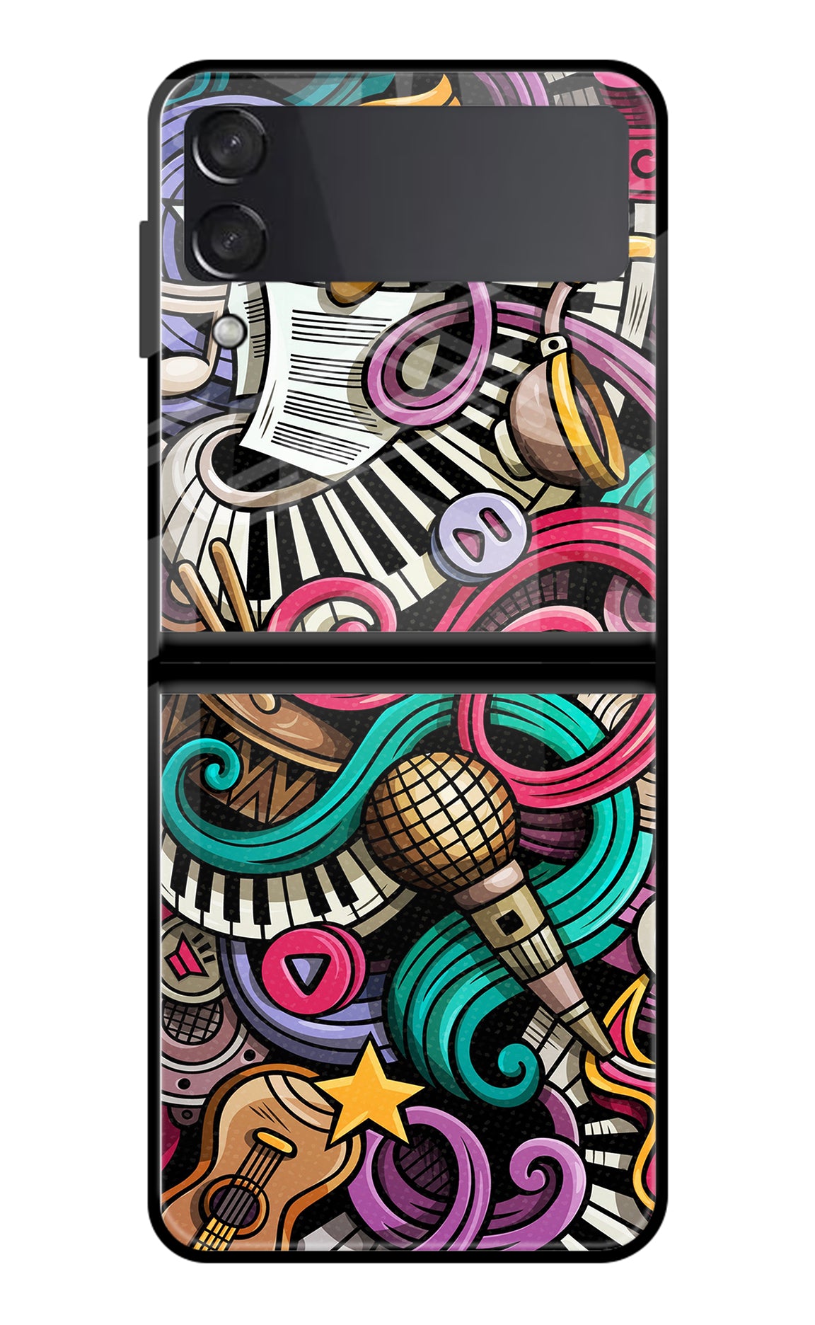 Music Abstract Samsung Galaxy Z Flip3 Glass Case