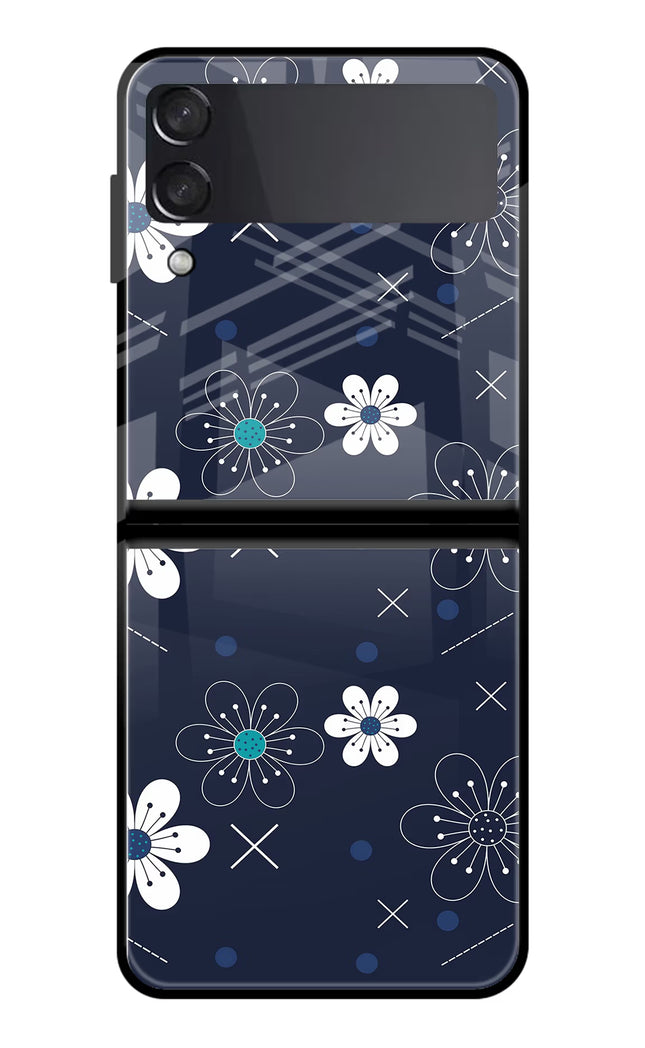 Flowers Samsung Galaxy Z Flip3 Glass Case Back Cover by Casekaro