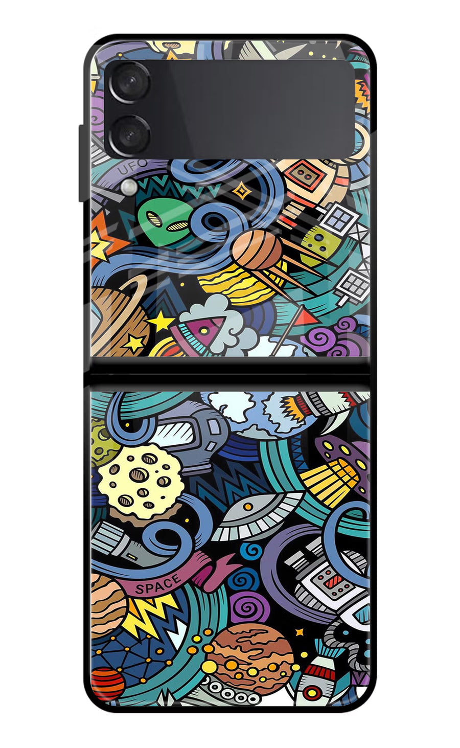Space Abstract Samsung Galaxy Z Flip3 Back Cover, Glass case