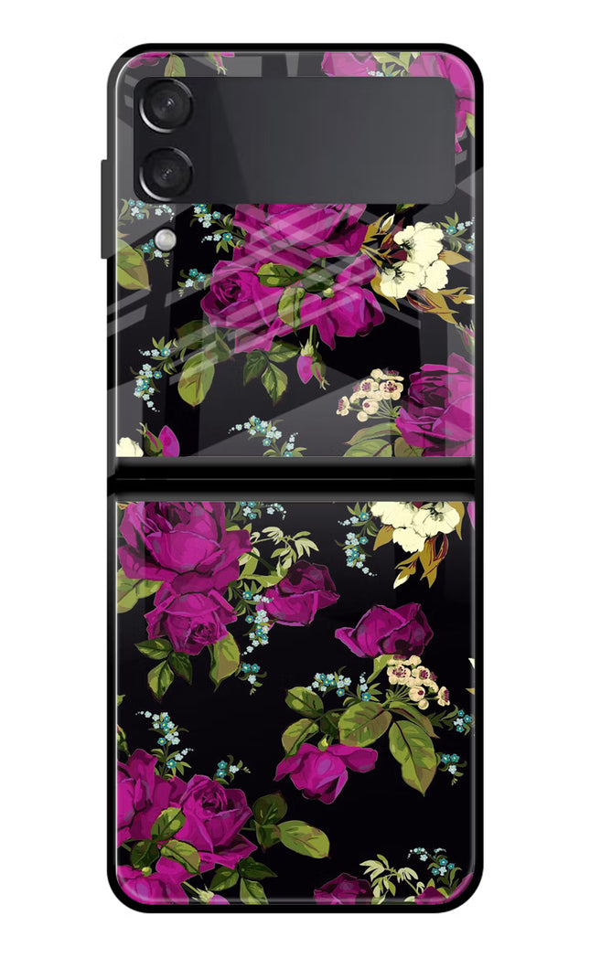 Flowers Samsung Galaxy Z Flip3 Glass Case