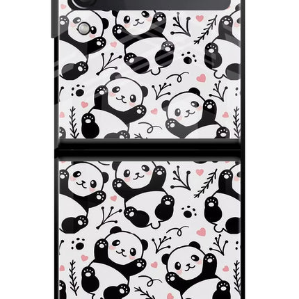 Cute Panda Samsung Galaxy Z Flip3 Glass Case