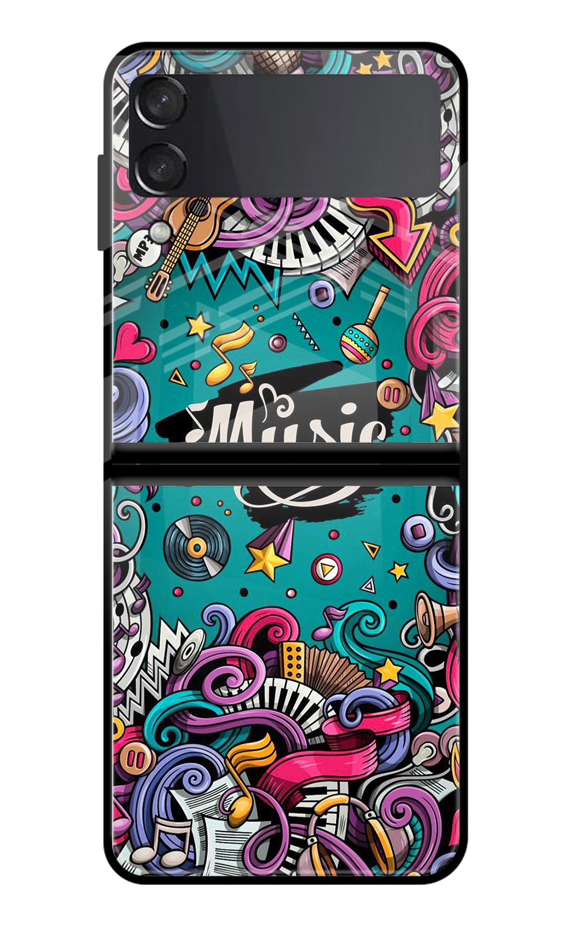 Music Graffiti Samsung Galaxy Z Flip3 Glass Case