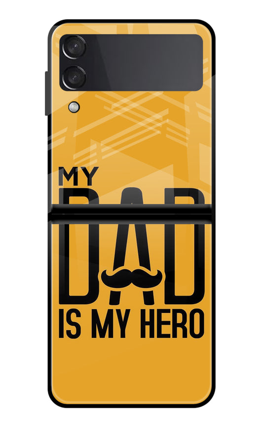 My Dad Is My Hero Samsung Galaxy Z Flip3 Glass Case