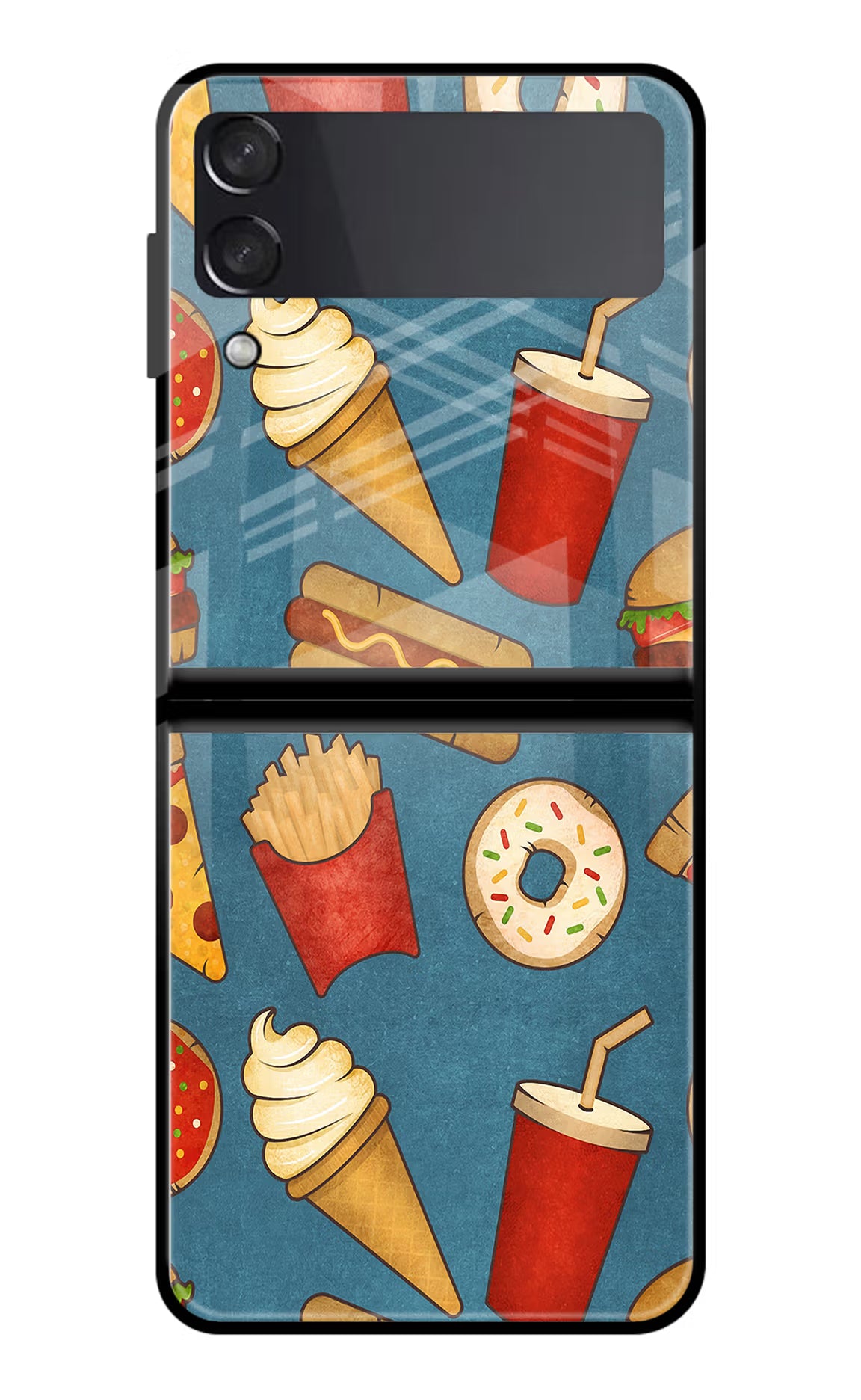 Foodie Samsung Galaxy Z Flip3 Glass Case Back Cover by Casekaro