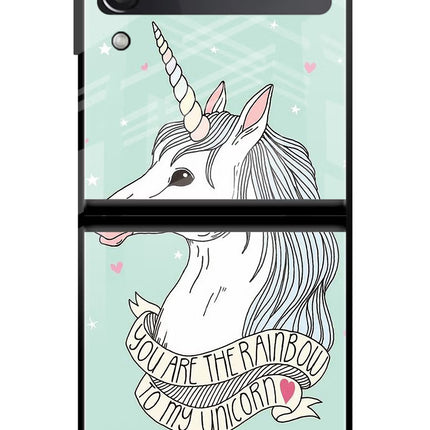 Unicorn Wallpaper Samsung Galaxy Z Flip3 Glass Case