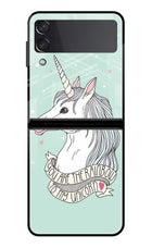 Unicorn Wallpaper Samsung Galaxy Z Flip3 Glass Case