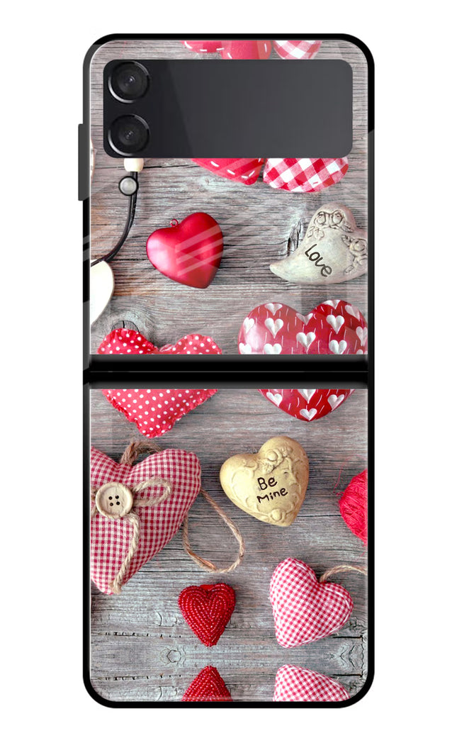 Love Wallpaper Samsung Galaxy Z Flip3 Glass Case Back Cover by Casekaro