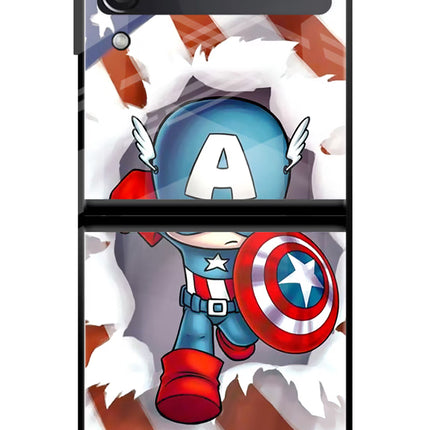 Captain America Samsung Galaxy Z Flip3 Glass Case