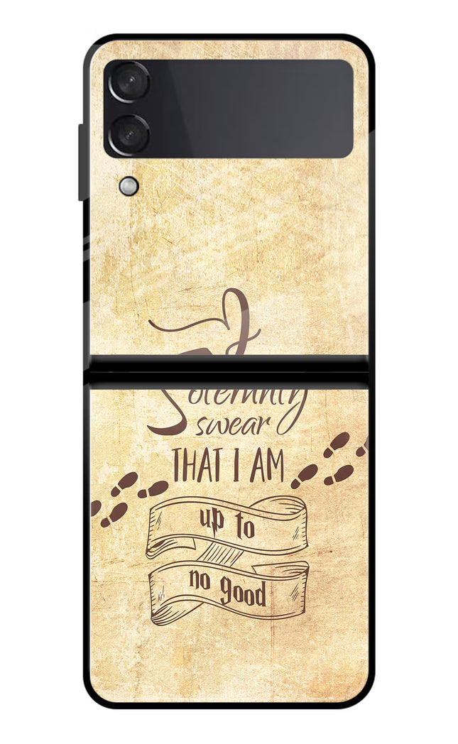 I Solemnly swear that i up to no good Samsung Galaxy Z Flip3 Glass Case Back Cover by Casekaro