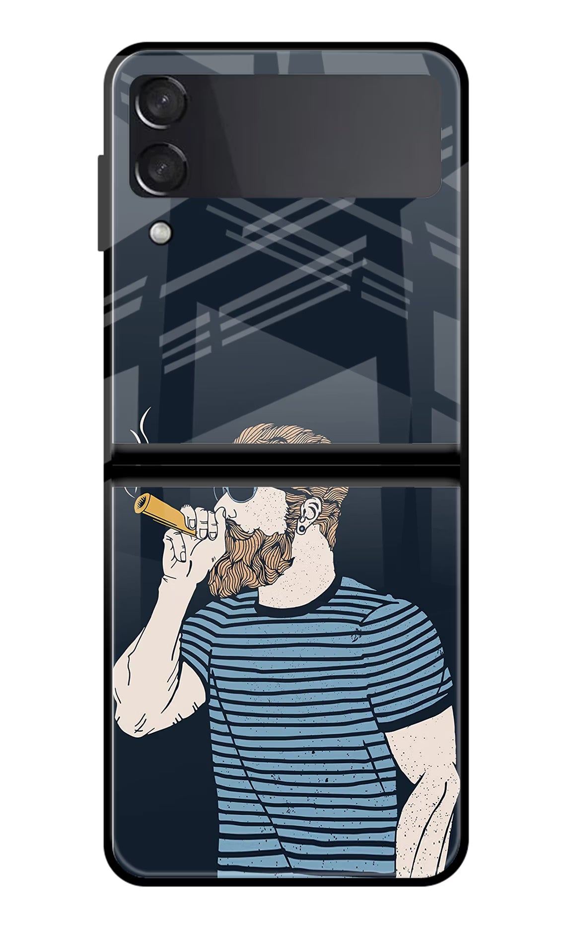 Smoking Samsung Galaxy Z Flip3 Glass Case Back Cover by Casekaro