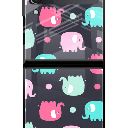 Elephants Samsung Galaxy Z Flip3 Glass Case