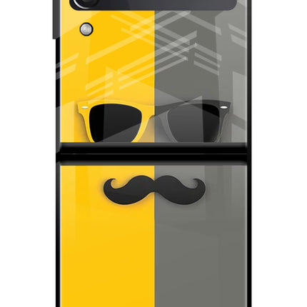 Sunglasses with Mustache Samsung Galaxy Z Flip3 Glass Case
