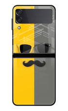Sunglasses with Mustache Samsung Galaxy Z Flip3 Glass Case