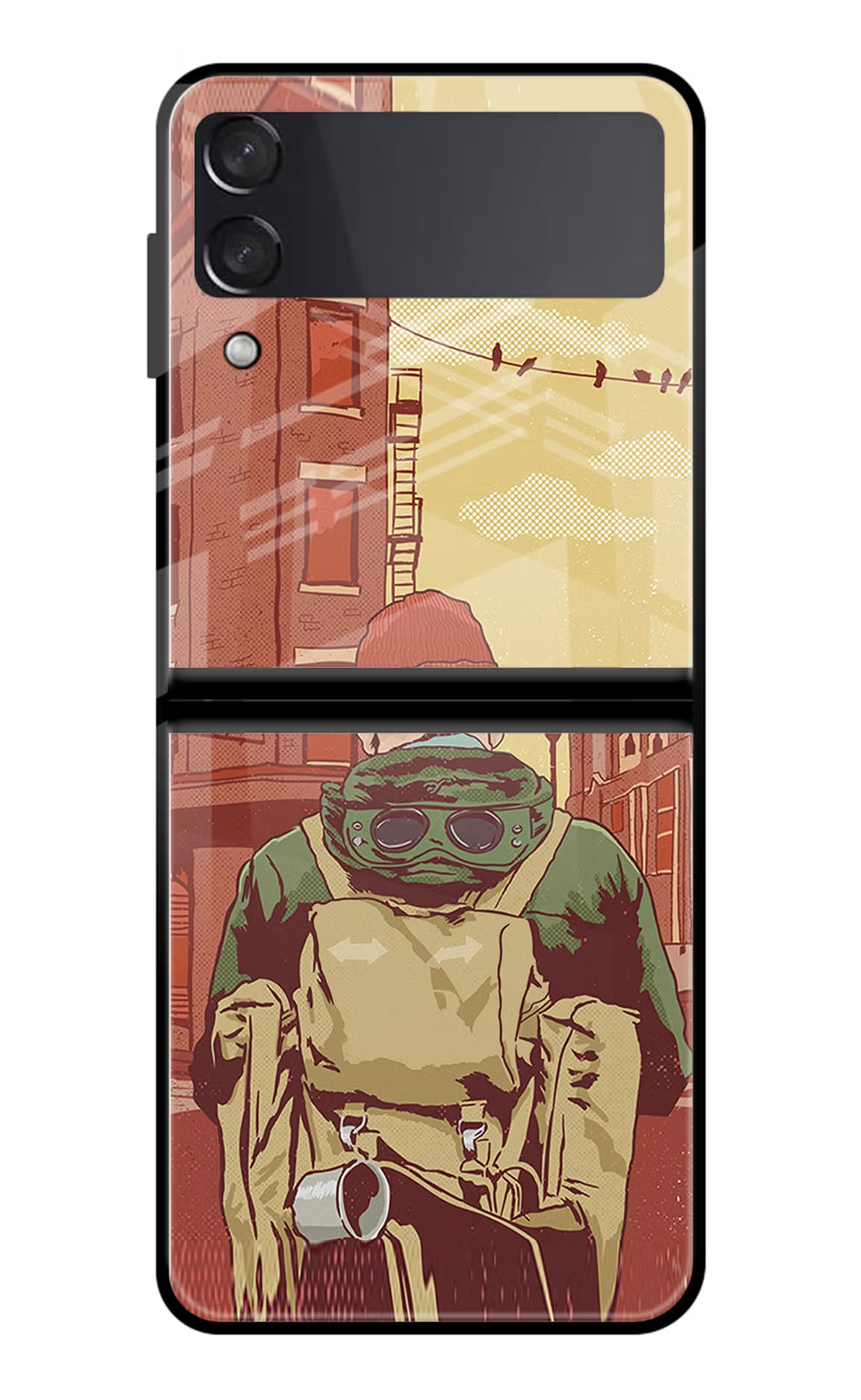 Adventurous Samsung Galaxy Z Flip3 Glass Case Back Cover by Casekaro