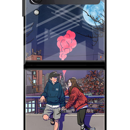 Chilling Couple Samsung Galaxy Z Flip3 Glass Case