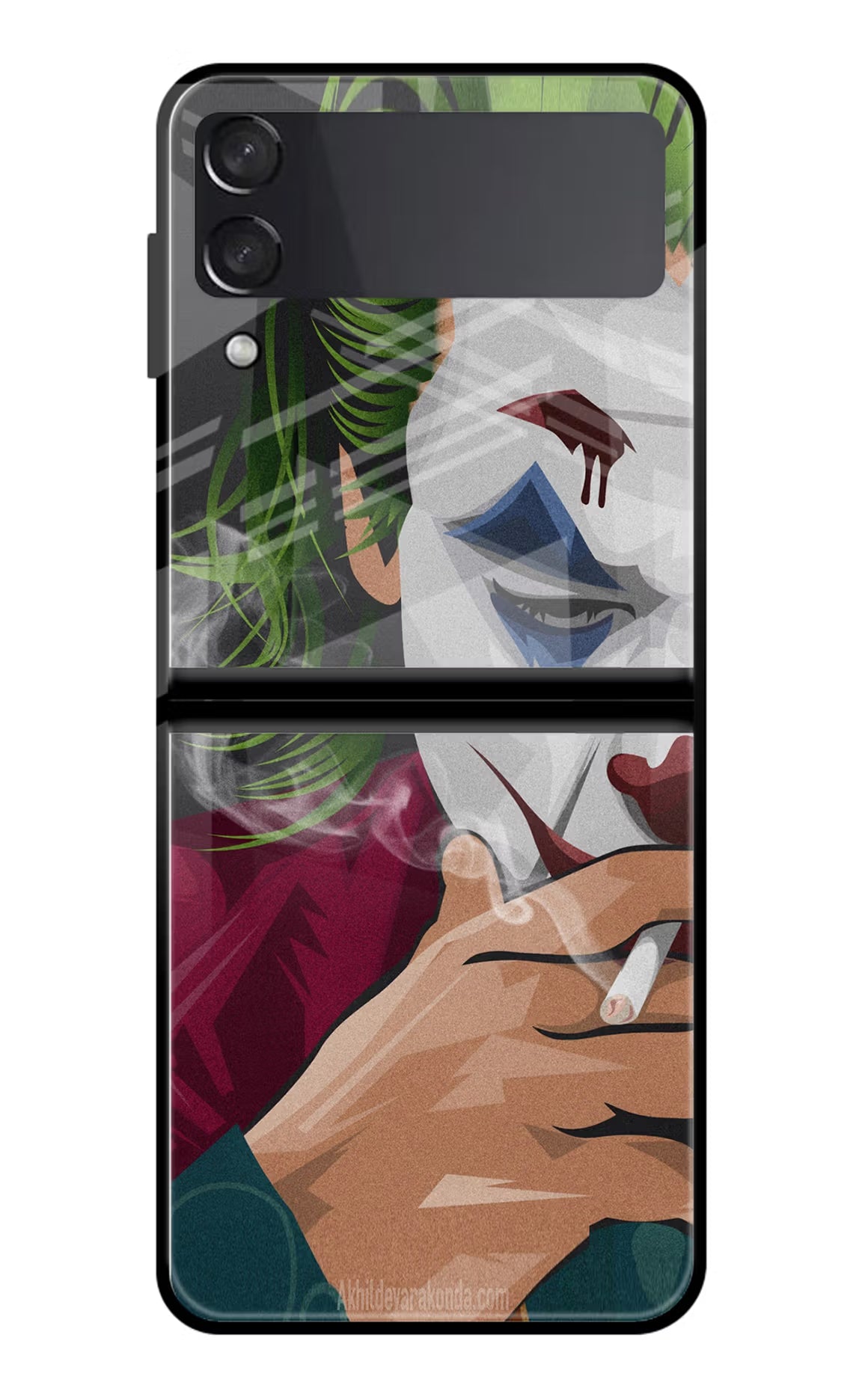 Joker Smoking Samsung Galaxy Z Flip3 Glass Case Back Cover by Casekaro