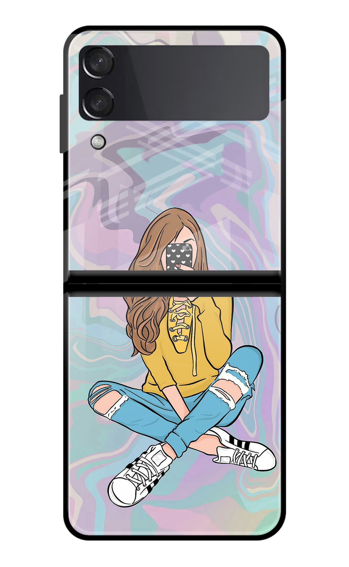 Selfie Girl Samsung Galaxy Z Flip3 Back Cover