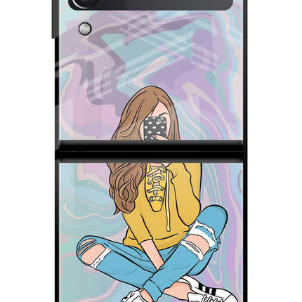 Selfie Girl Samsung Galaxy Z Flip3 Glass Case