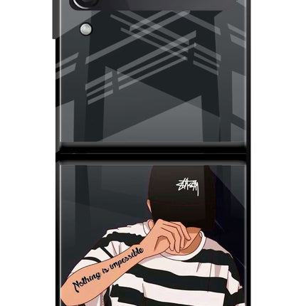 Aesthetic Boy Samsung Galaxy Z Flip3 Glass Case