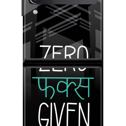 Zero Fucks Given Samsung Galaxy Z Flip3 Glass Case