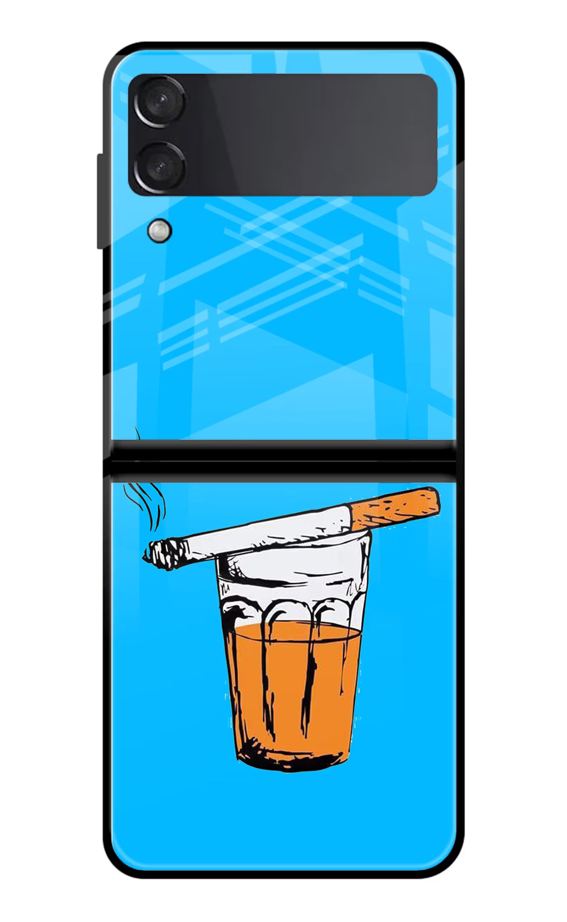 Chai Sutta Samsung Galaxy Z Flip3 Glass Case Back Cover by Casekaro