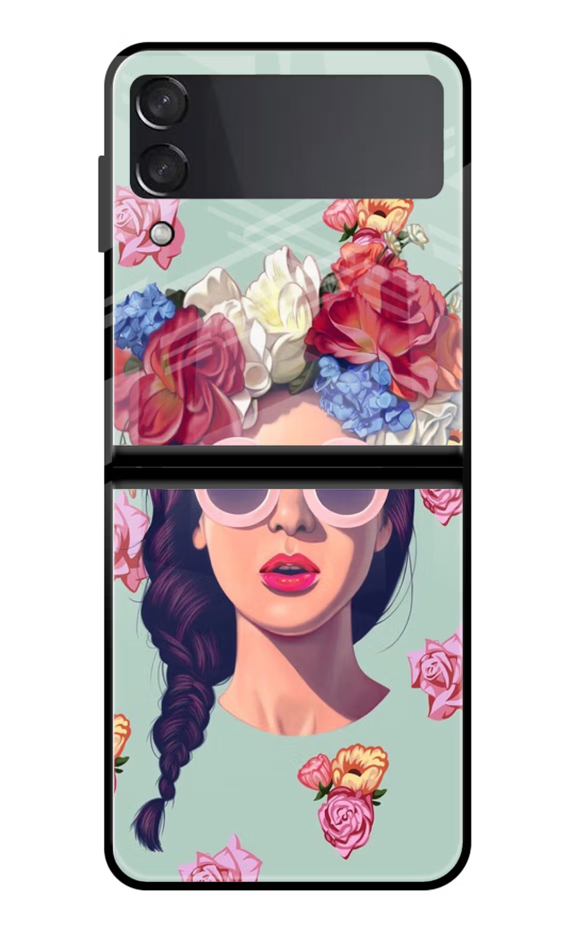 Pretty Girl Samsung Galaxy Z Flip3 Glass Case Back Cover by Casekaro