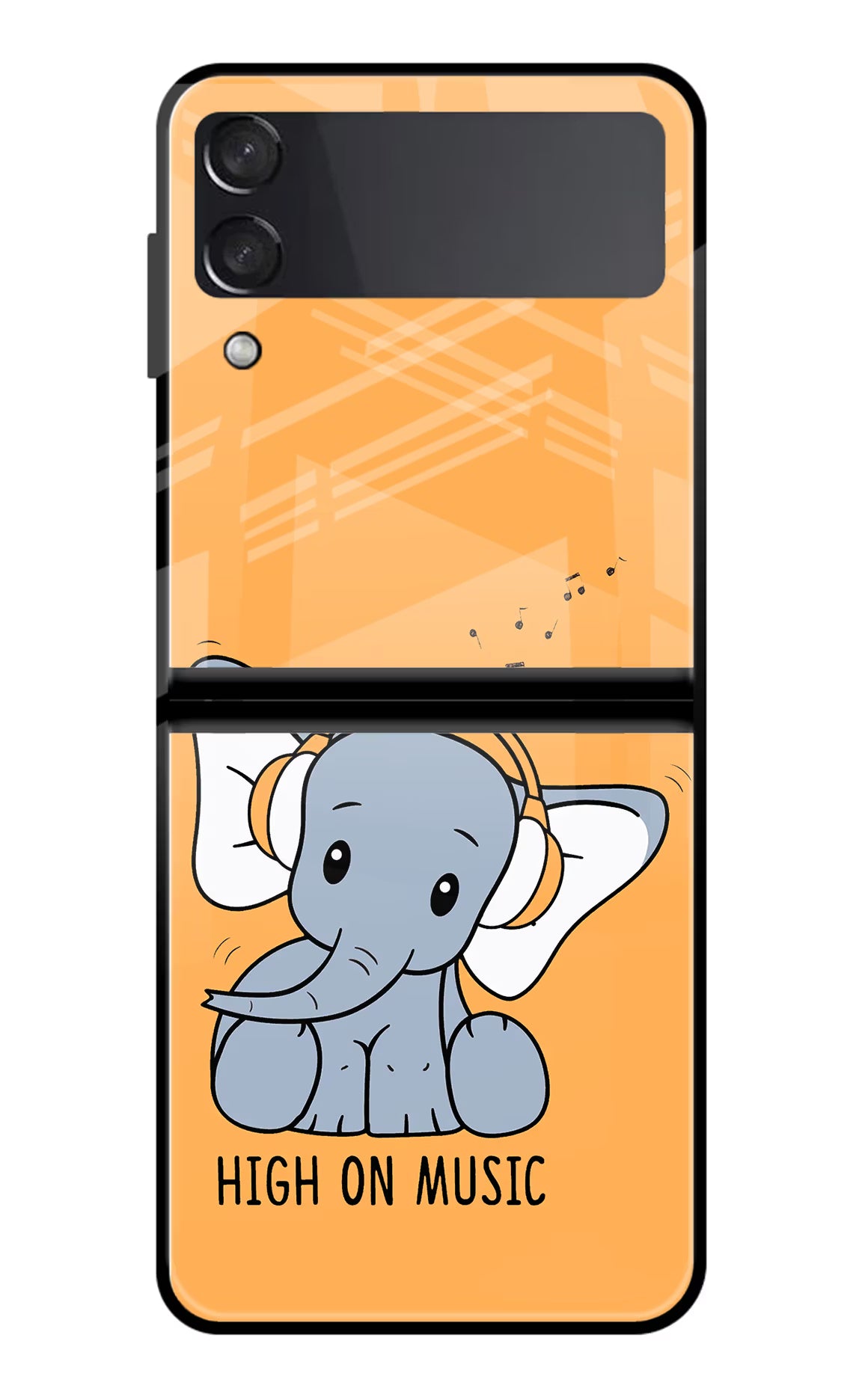High On Music Samsung Galaxy Z Flip3 Glass Case Back Cover by Casekaro
