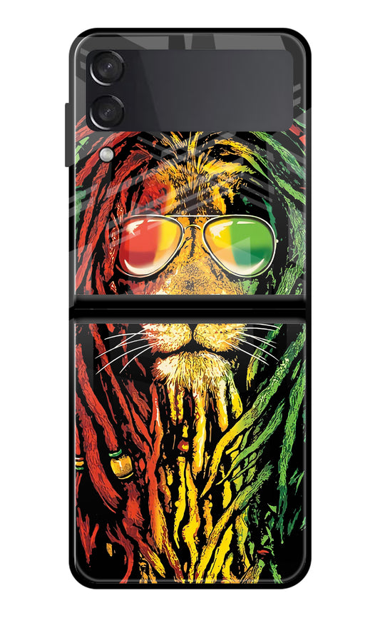 Rasta Lion Samsung Galaxy Z Flip3 Glass Case