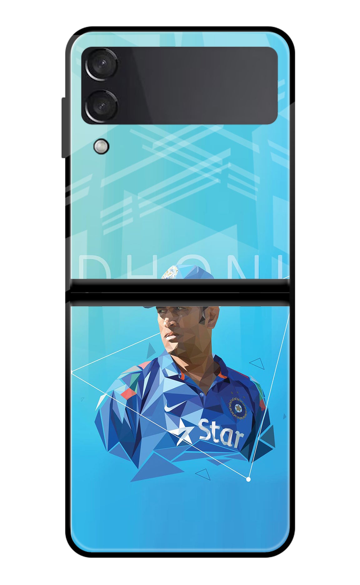 Dhoni Artwork Samsung Galaxy Z Flip3 Glass Case