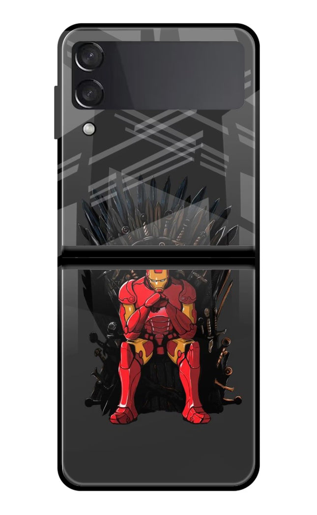 Ironman Throne Samsung Galaxy Z Flip3 Glass Case Back Cover by Casekaro