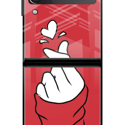 Korean Love Sign Samsung Galaxy Z Flip3 Glass Case