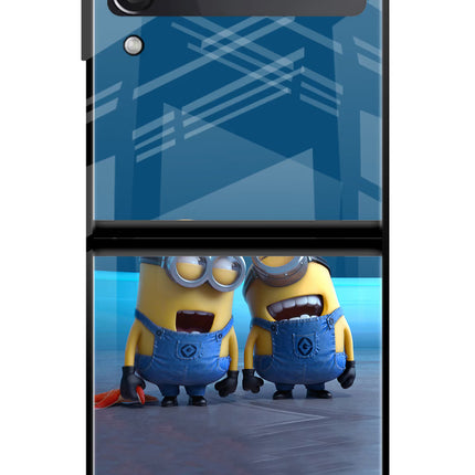 Minion Laughing Samsung Galaxy Z Flip3 Glass Case