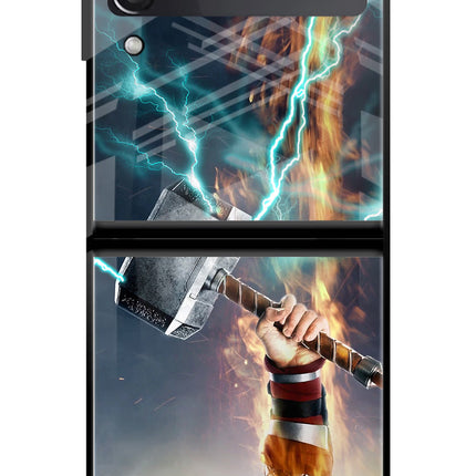 Thor Hammer Mjolnir Samsung Galaxy Z Flip3 Glass Case