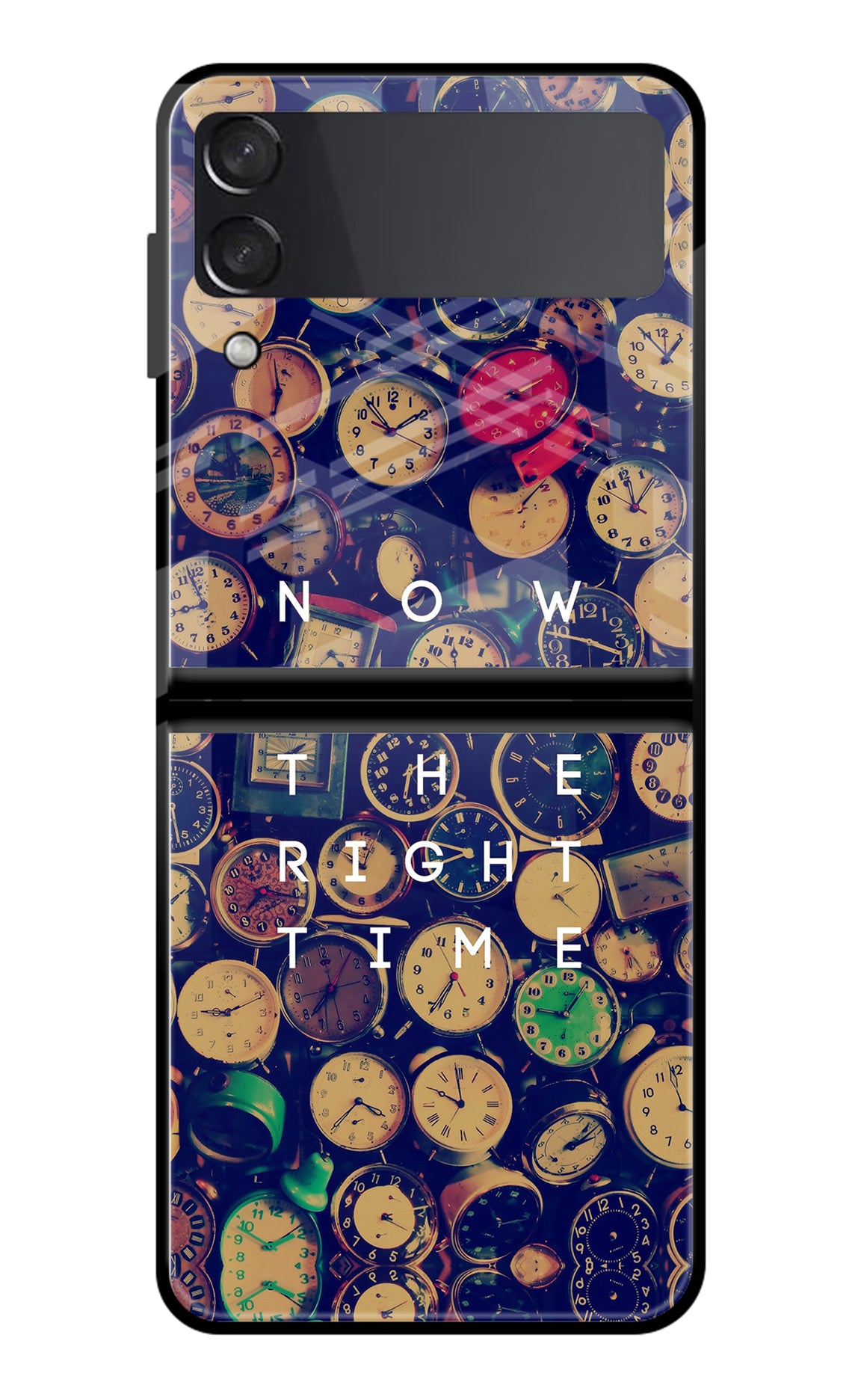 Now is the Right Time Quote Samsung Galaxy Z Flip3 Glass Case