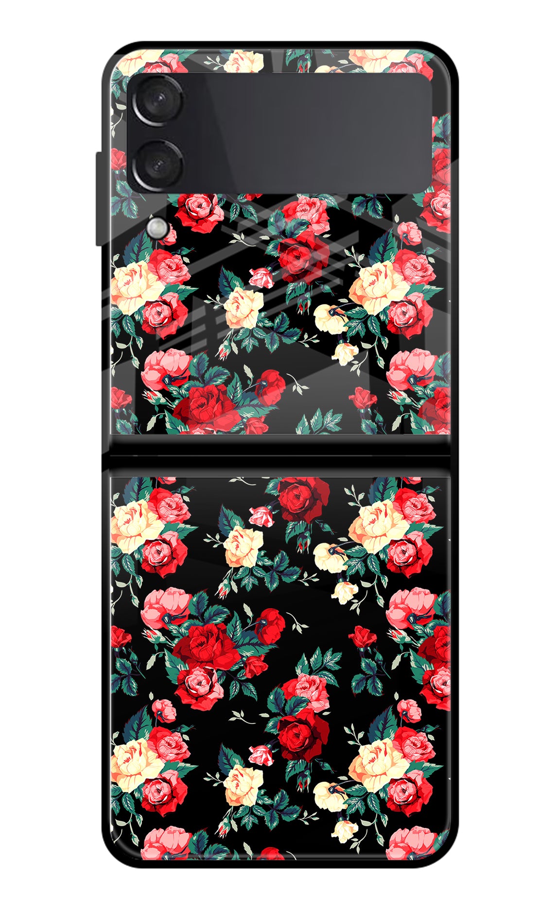 Rose Pattern Samsung Galaxy Z Flip3 Glass Case